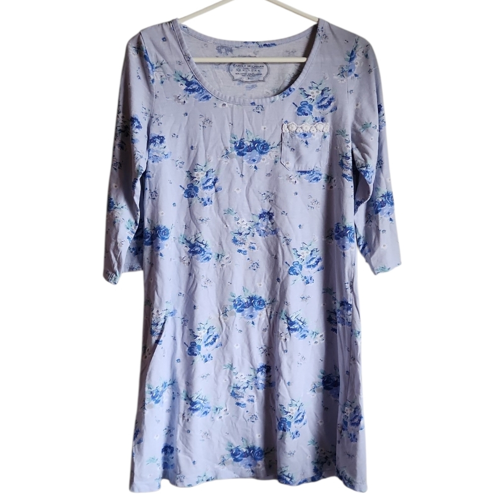 Last Day May 10 Carole Hockman Small Blue Floral Women's Nightgown